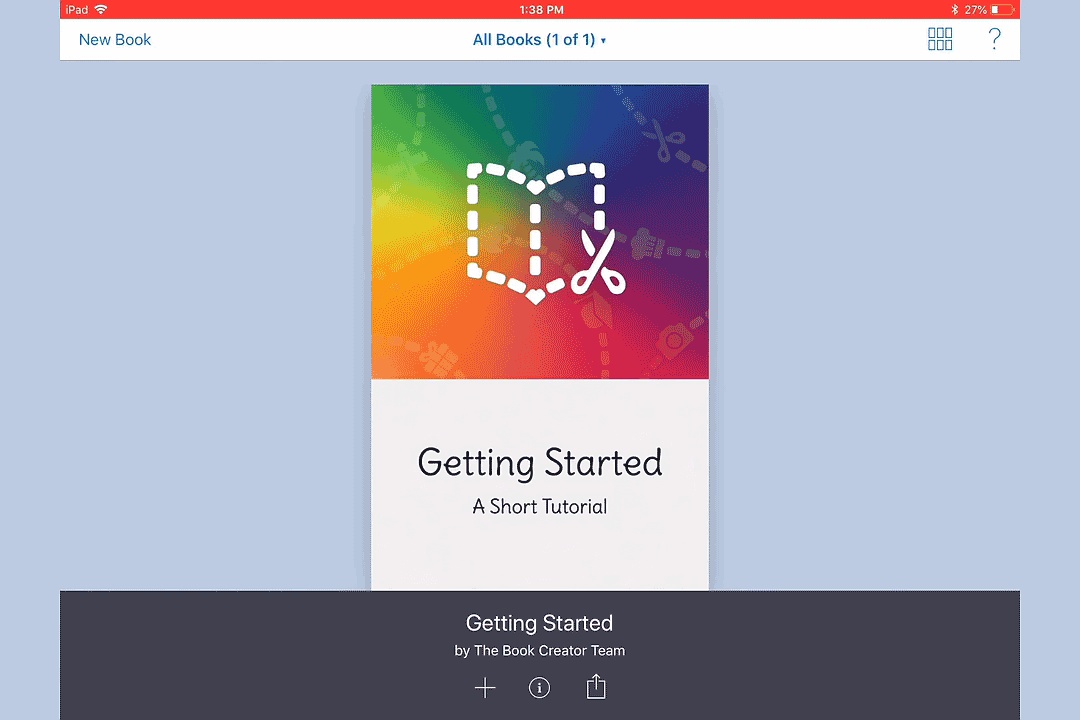 screenshot of starting a Book Creator project